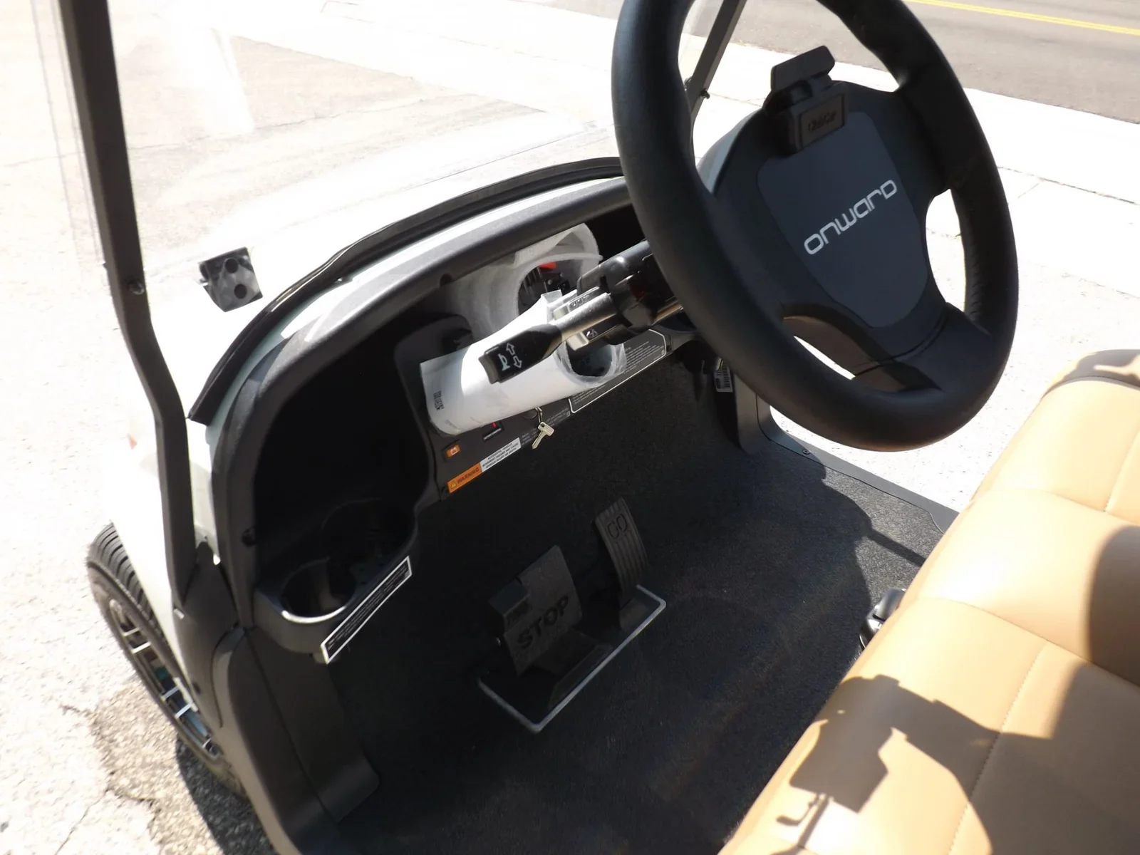 2024 Club Car Onward 2 Passenger Electric Golf Cart | Metallic Glacier White Luxury Neighborhood LSV with AlumiCore™ Frame & AC Power - Image 6