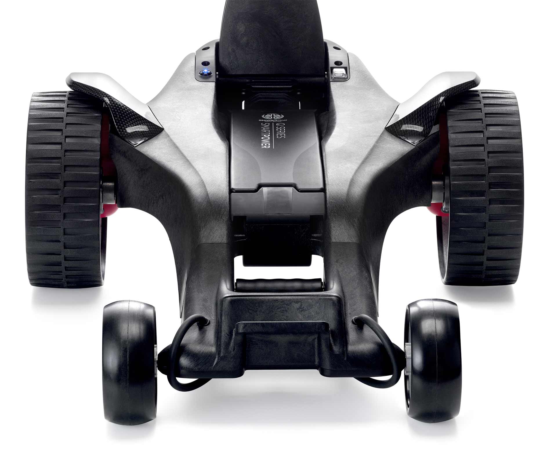 Stewart Golf Q Follow Carbon Range Electric Golf Cart | Hand-Built Carbon-Fiber Finish Smart Caddie with 3D Hands-Free Tracking - Image 6